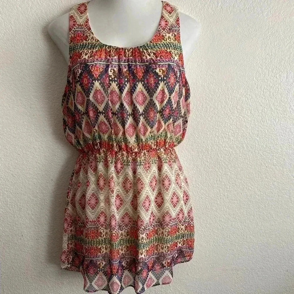 💥Millibon Multi-Print Multicolor Lightweight Dress L - Picture 2 of 9